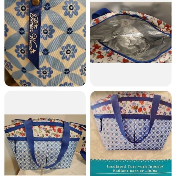 🦋 Rare 🦋 New Pioneer Woman Classic Charm Lunch Tote 3-Piece Set - Picture 8 of 11